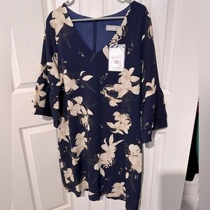 NWT Navy Floral Dress, Size XL